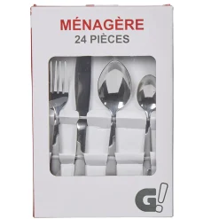 Gifi Ménagère 24 pièces couleur argent Sale