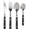 Gifi Ménagère 16 pièces inox manche plastique noir