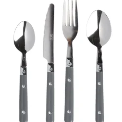 Gifi Ménagère 16 pièces inox manche plastique gris