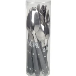 Gifi Ménagère 16 pièces inox manche plastique gris