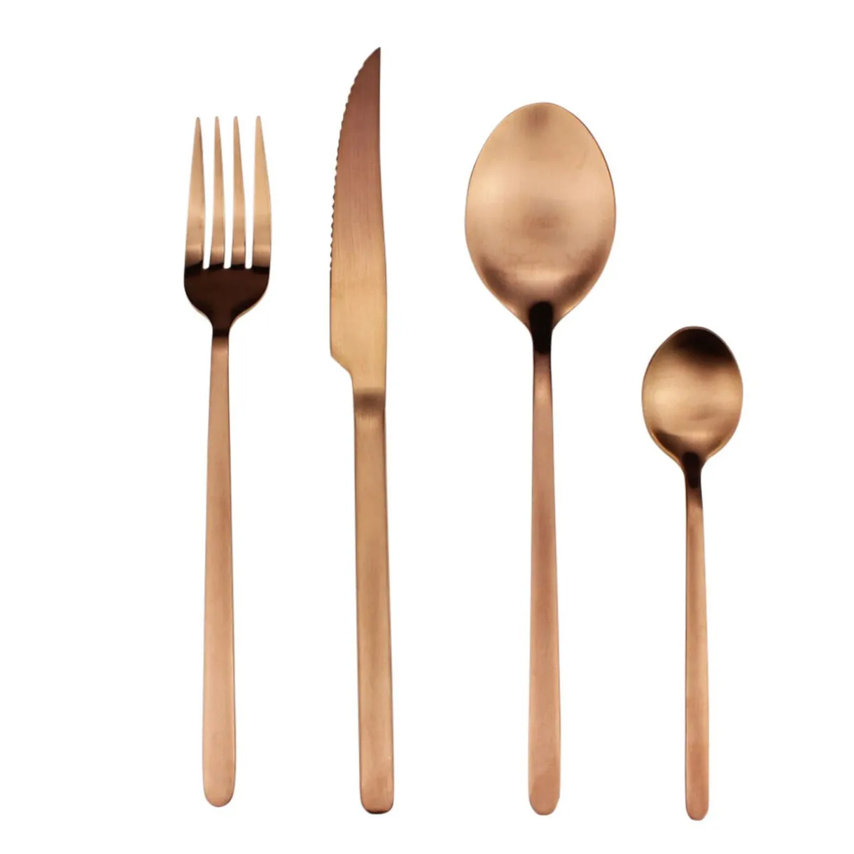 Gifi Ménagère 16 pièces inox marron cuivré Discount