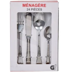 Gifi Ménagère 24 pièces motif pois Discount