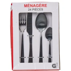 Gifi Ménagère 24 pièces noir Sale