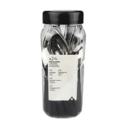 Gifi Ménagère inox manche noir 24 pièces New