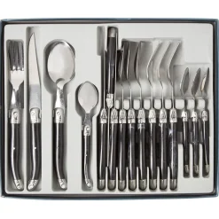 Gifi Ménagère Laguiole inox gris anthracite 16 pièces