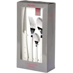 Gifi Ménagère Lisa D'Alban inox manche blanc 16 pièces New
