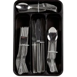 Gifi Ménagère XXL inox 100 pièces avec range couverts plastique