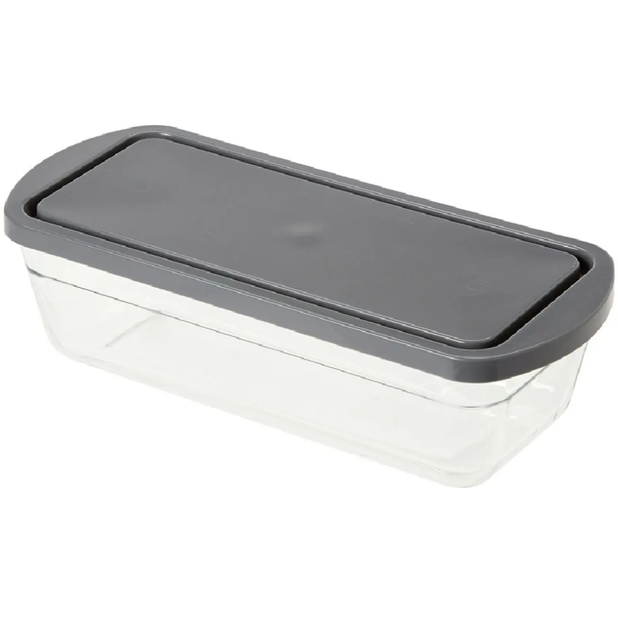 Gifi Moule à cake en verre avec couvercle gris Clearance