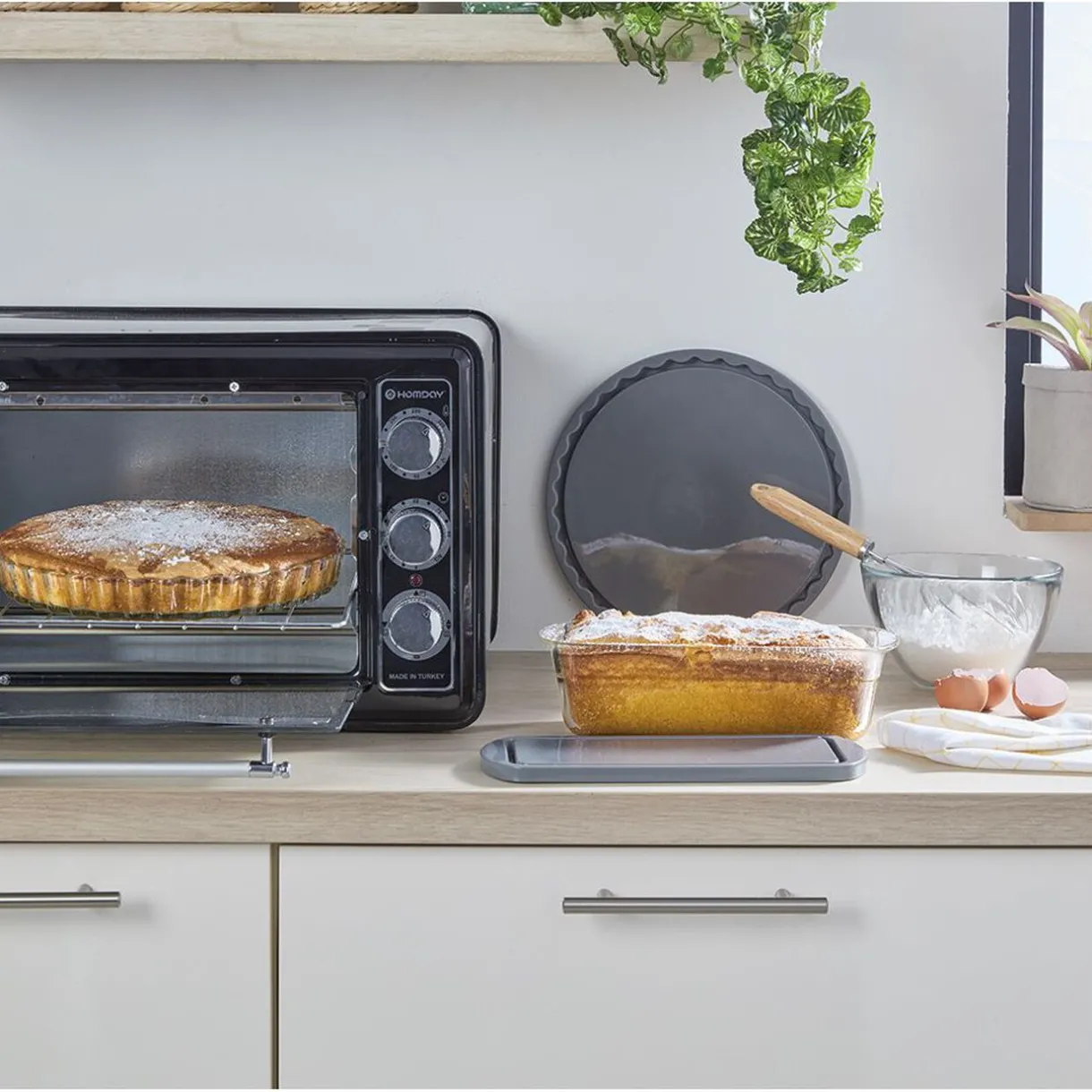 Gifi Moule à cake en verre avec couvercle gris Clearance