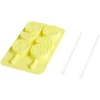 Gifi Moule à glaçon brochette forme citron-silicone jaune 18,3x11,4xH1,5cm