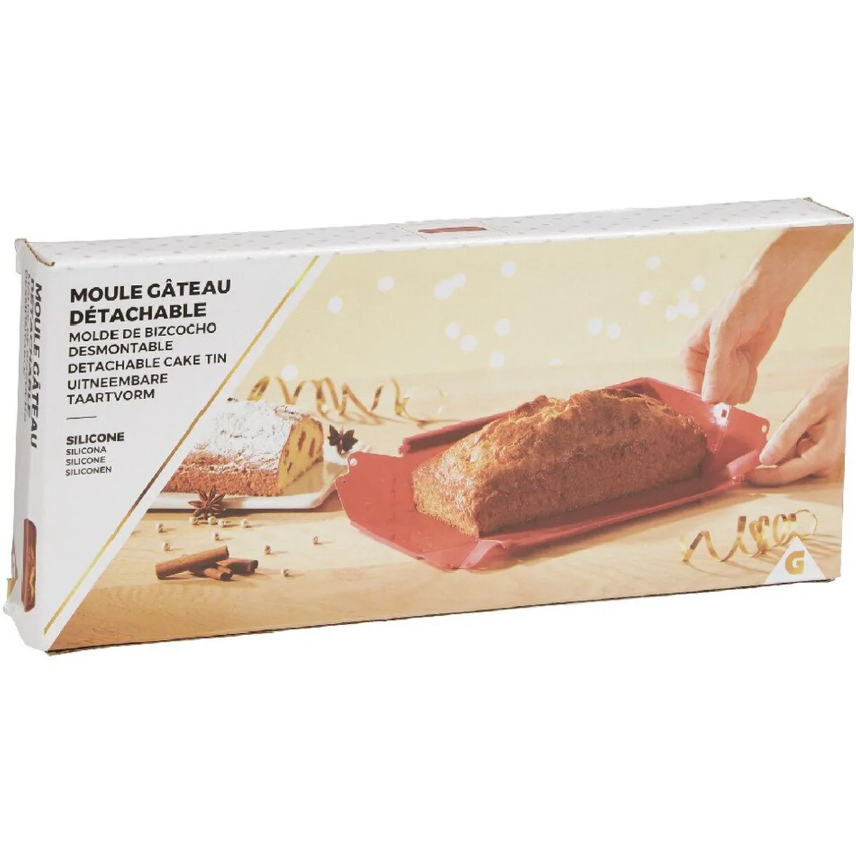 Gifi Moule à gâteau détachable silicone rectangulaire rouge Hot