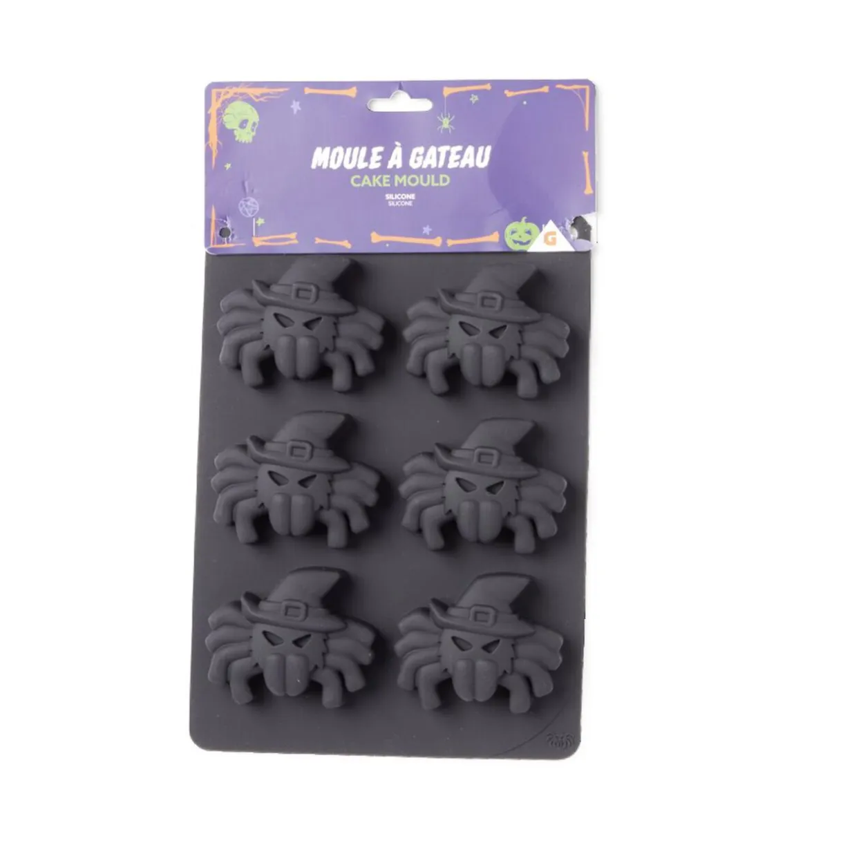Gifi Moule à gâteau Halloween silicone forme araignée 27x18xH3cm Hot