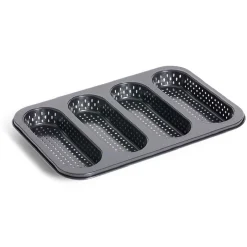 Gifi Moule à mini baguette perforé acier noir 33,6x22xH3cm New