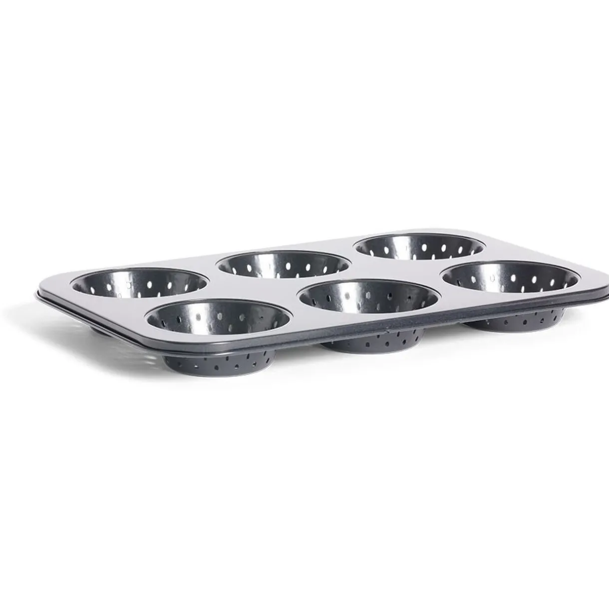 Gifi Moule à muffin perforé acier noir 33,6x22xH3cm New