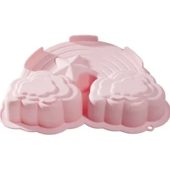 Gifi Moule gâteau forme arc en ciel silicone rose 26x19xH5,5cm Discount