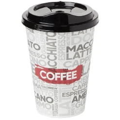 Gifi Mug à motifs couvercle noir 500ml - plastique Ø9xH14cm Online