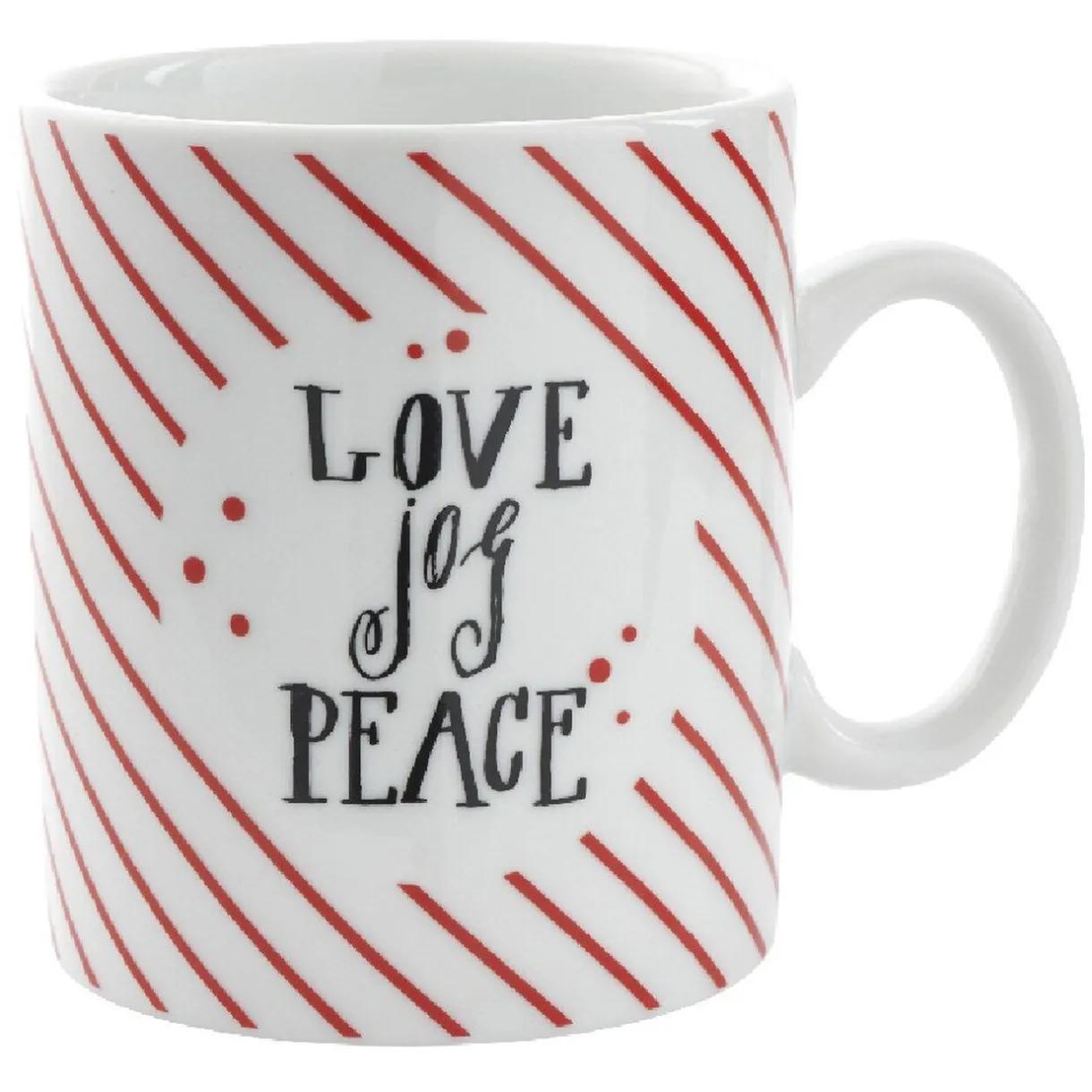 Gifi Mug avec boule à thé Love Jog Peace blanc rayure rouge 35 cl