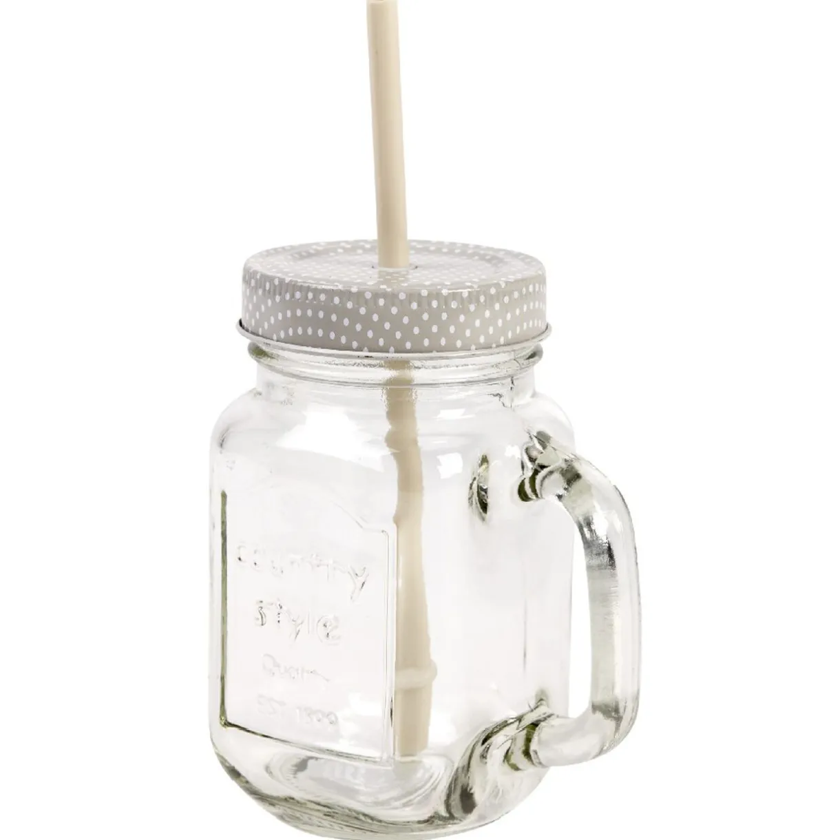 Gifi Mug bocal transparent avec paille Hot
