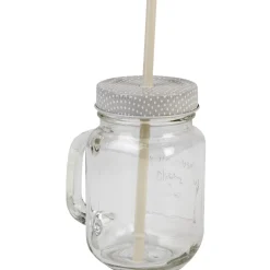 Gifi Mug bocal transparent avec paille Hot
