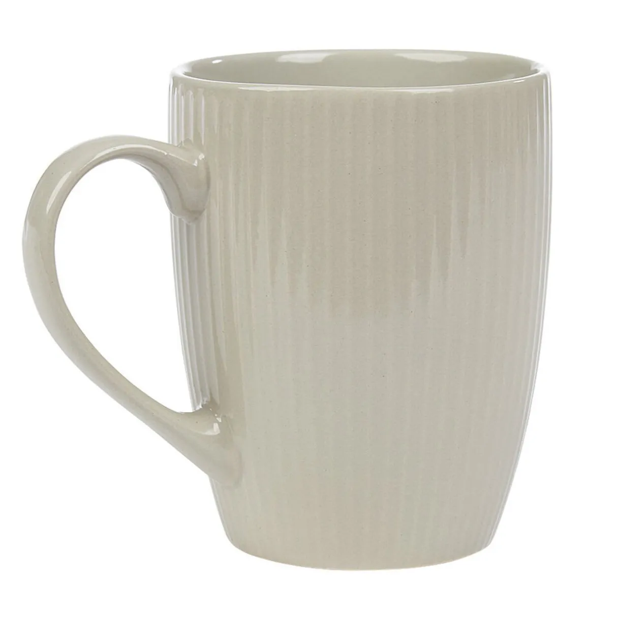 Gifi Mug en porcelaine 35 cl uni lin avec rainures verticales en relief