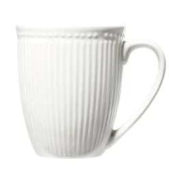 Gifi Mug en porcelaine Colombe blanc strié 330ml H10,5cm Outlet