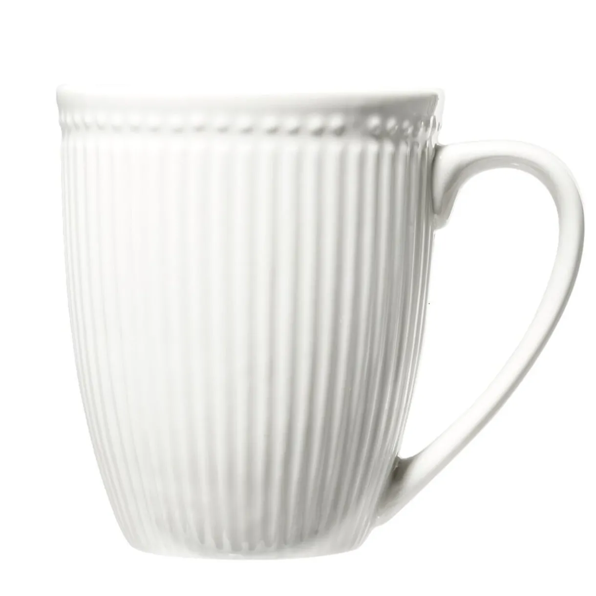 Gifi Mug en porcelaine Colombe blanc strié 330ml H10,5cm Outlet