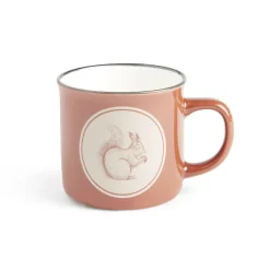 Gifi Mug motif écureuil en faïence marron 320ml