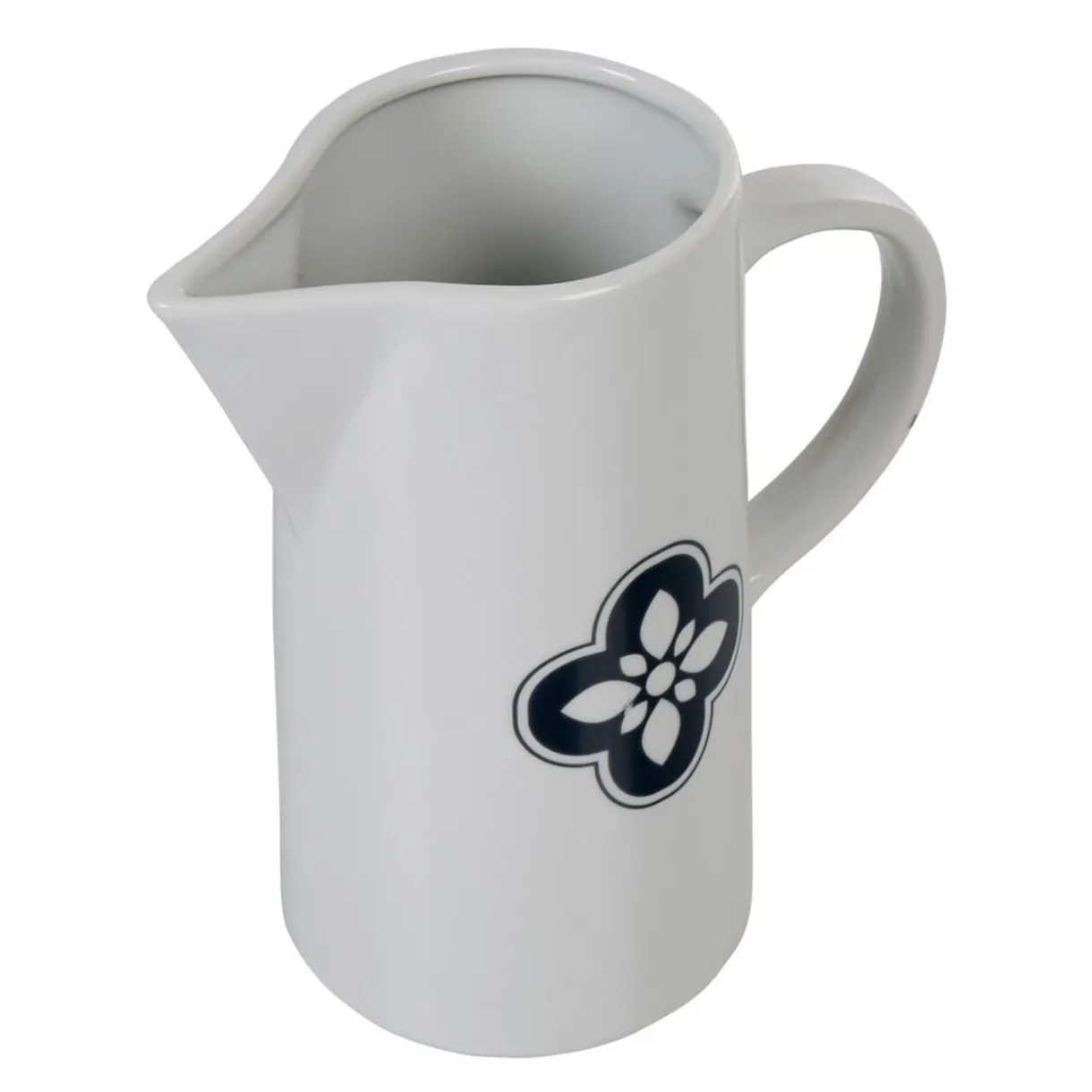 Gifi Pichet blanc avec motif fleur gris Dolce Vita