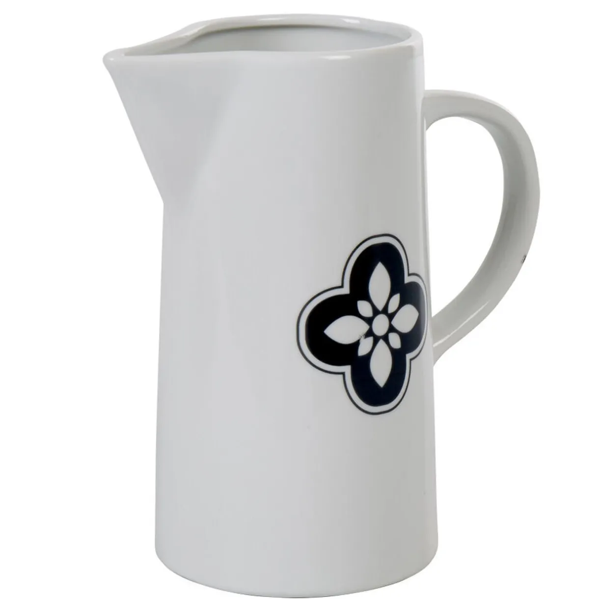 Gifi Pichet blanc avec motif fleur gris Dolce Vita
