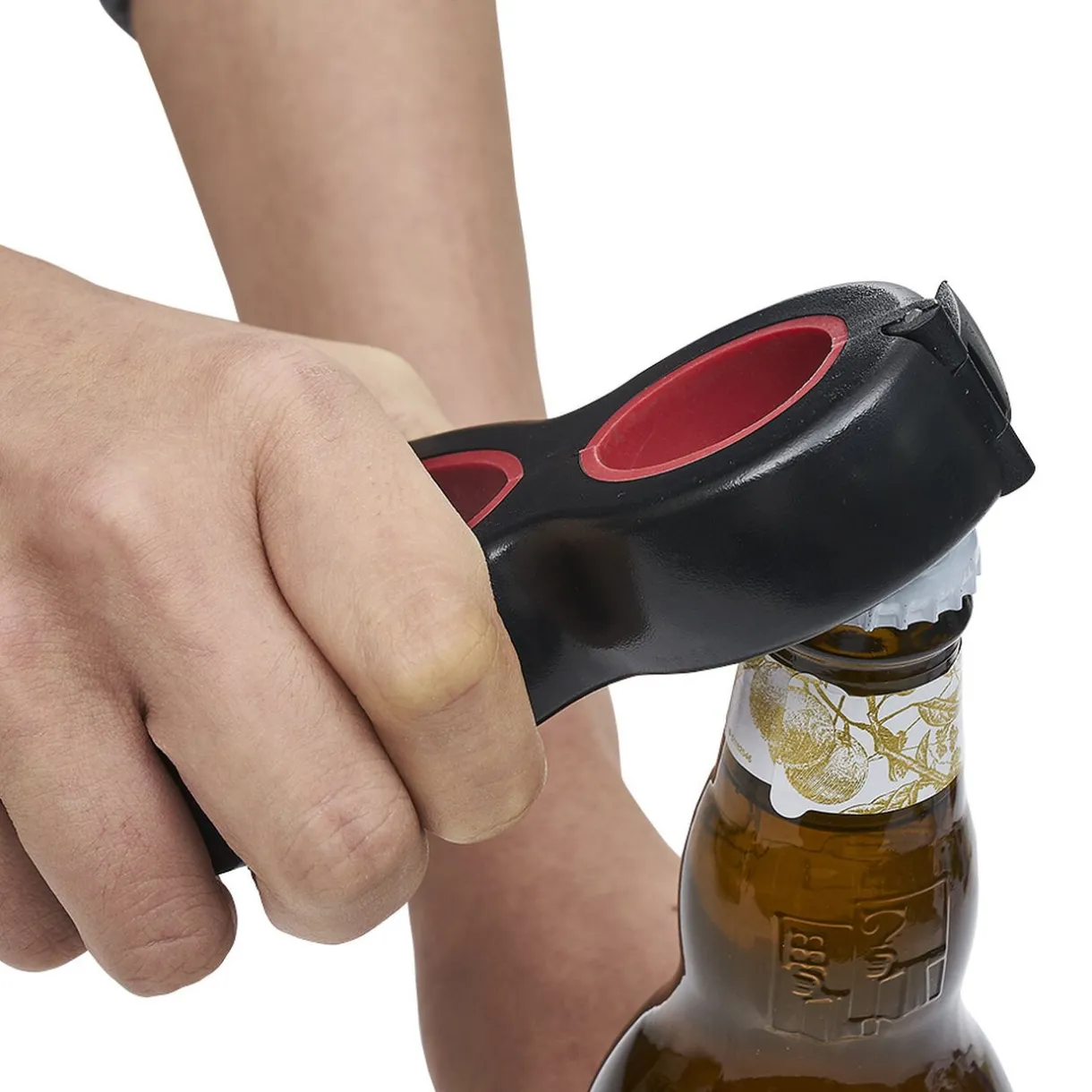 Gifi Pince multifonction 6en1 ouvre bouteille et bocal noir et rouge Outlet