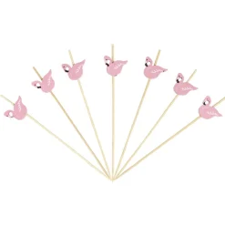 Gifi Pique pour apéritif décor pastéque, ananas, cactus ou flamand rose en bambou x30