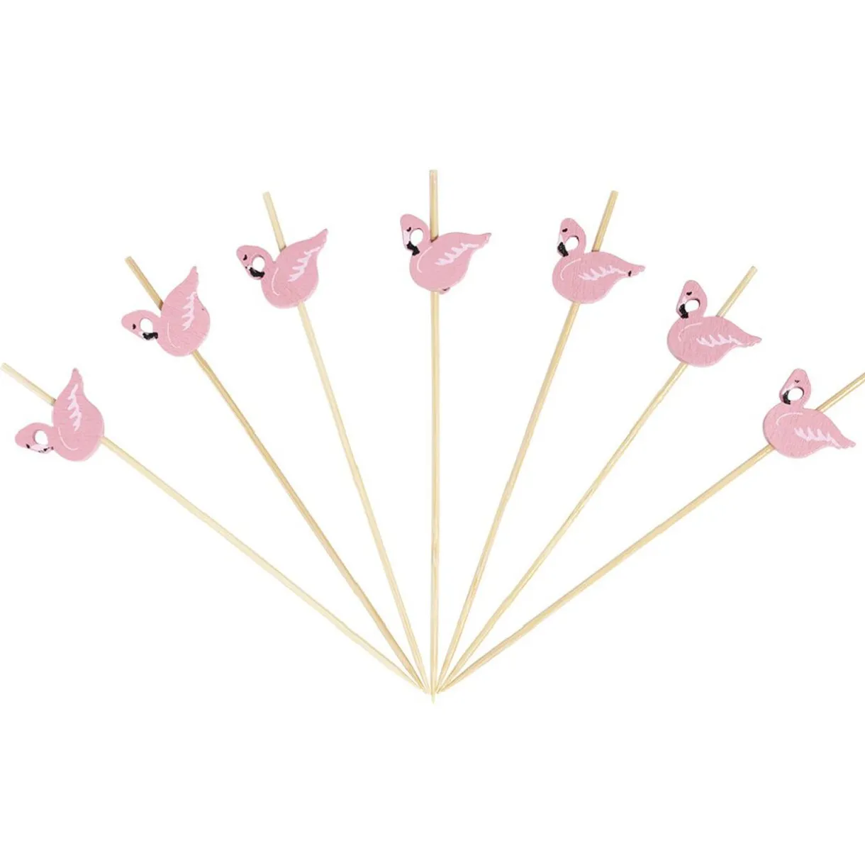 Gifi Pique pour apéritif décor pastéque, ananas, cactus ou flamand rose en bambou x30