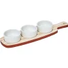 Gifi Planche à apéritifs 3 coupelles blanc naturel Outlet