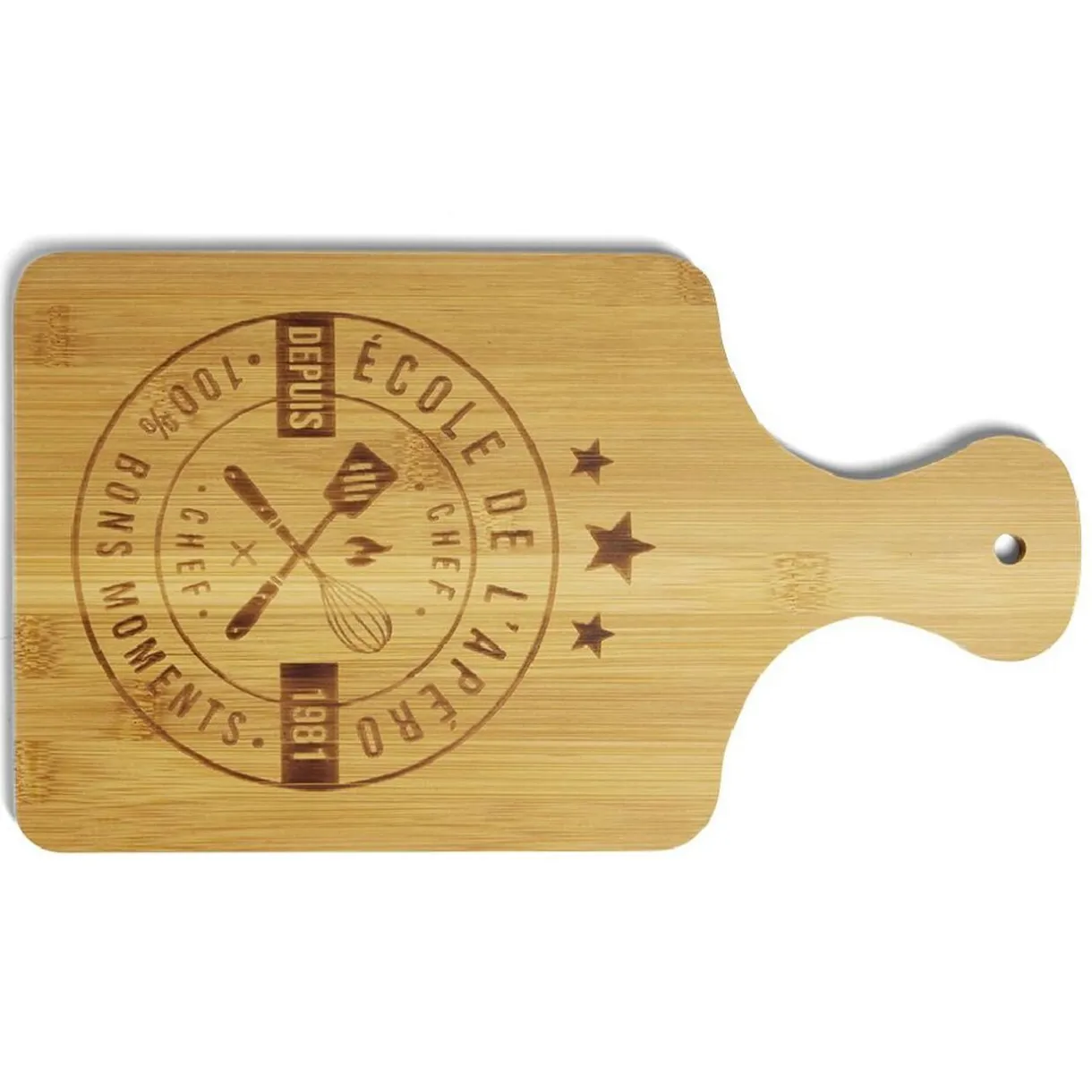 Gifi Planche à découper bambou École de l'apéro 33x18,5cm