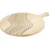 Gifi Planche à pizza ronde en bois avec poignée - Ø33xL44xép1,5cm