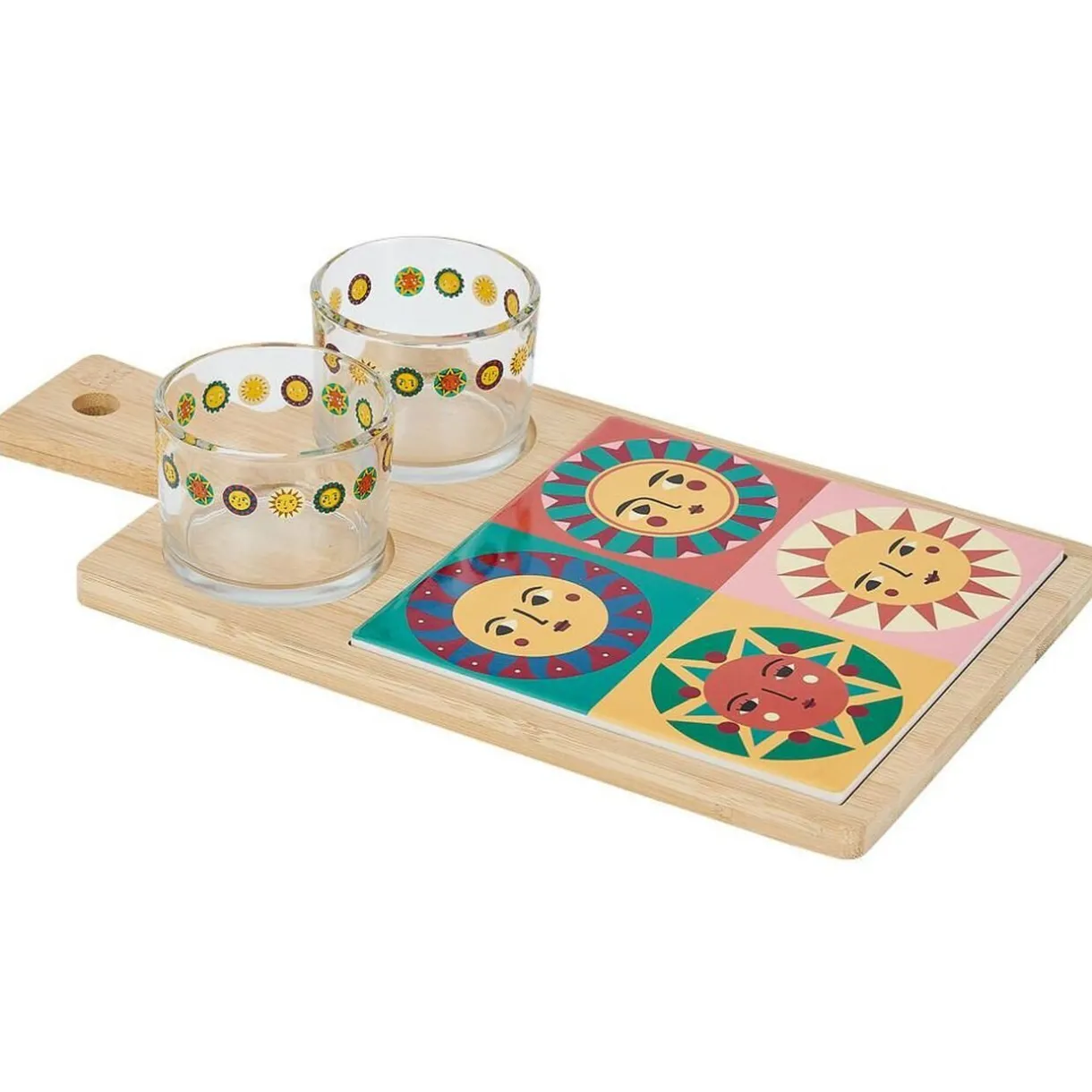 Gifi Planche de présentation apéritif bambou avec 2 ramequins 32x17x1cm Outlet