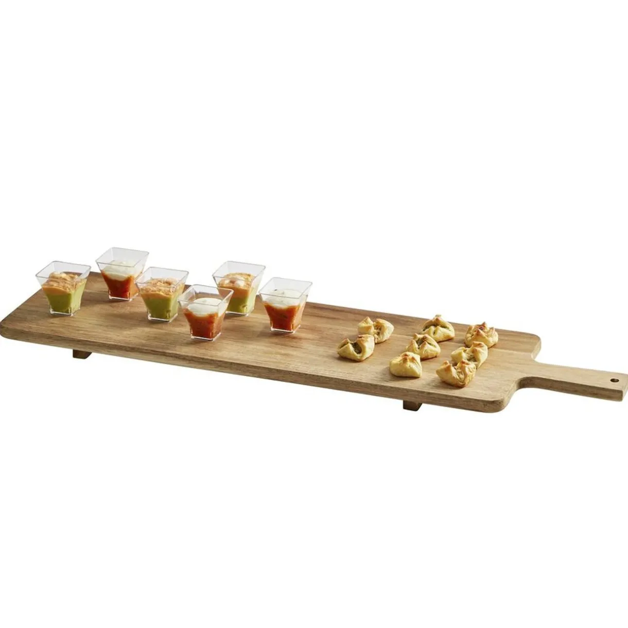 Gifi Planche de service XL en bois d'acacia avec pied 20x75cm New