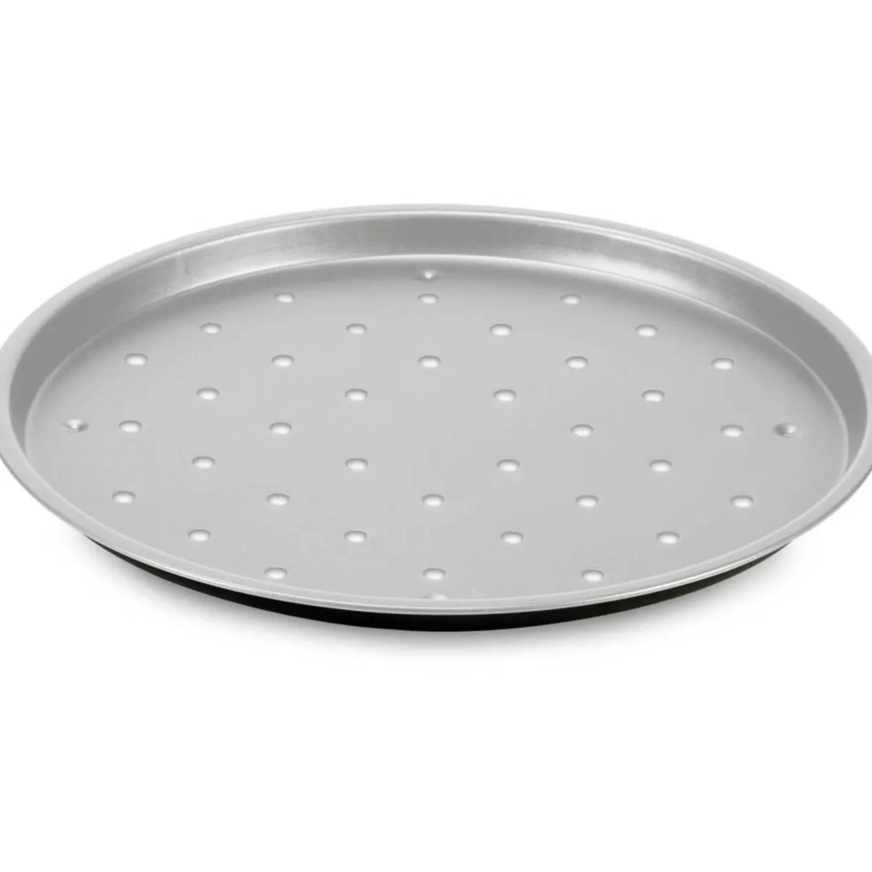 Gifi Plaque à pizza antiadhésive ronde Happy Hour gris noir Sale