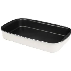 Gifi Plat à four acier émaillé beige 40,5x25 cm Discount
