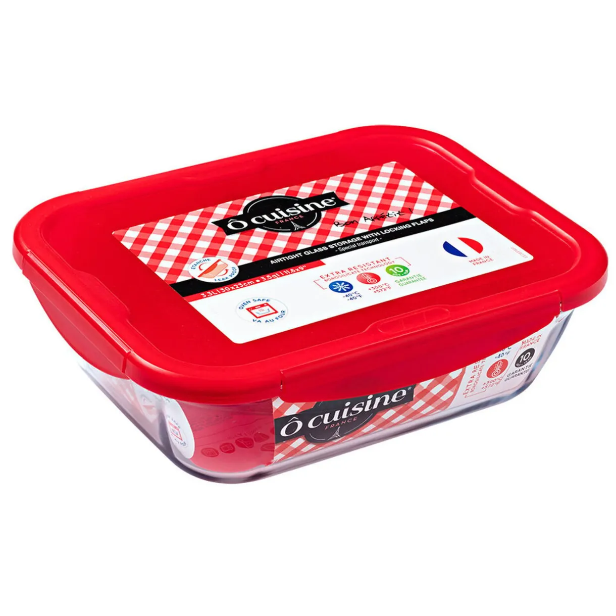 Gifi Plat à four avec couvercle hermétique Ô Cuisine 30x23 cm Hot