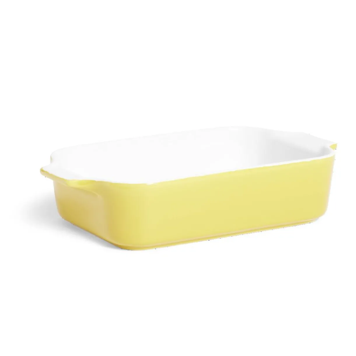 Gifi Plat à four en grès blanc et jaune 24x13,6xH5,5cm Outlet