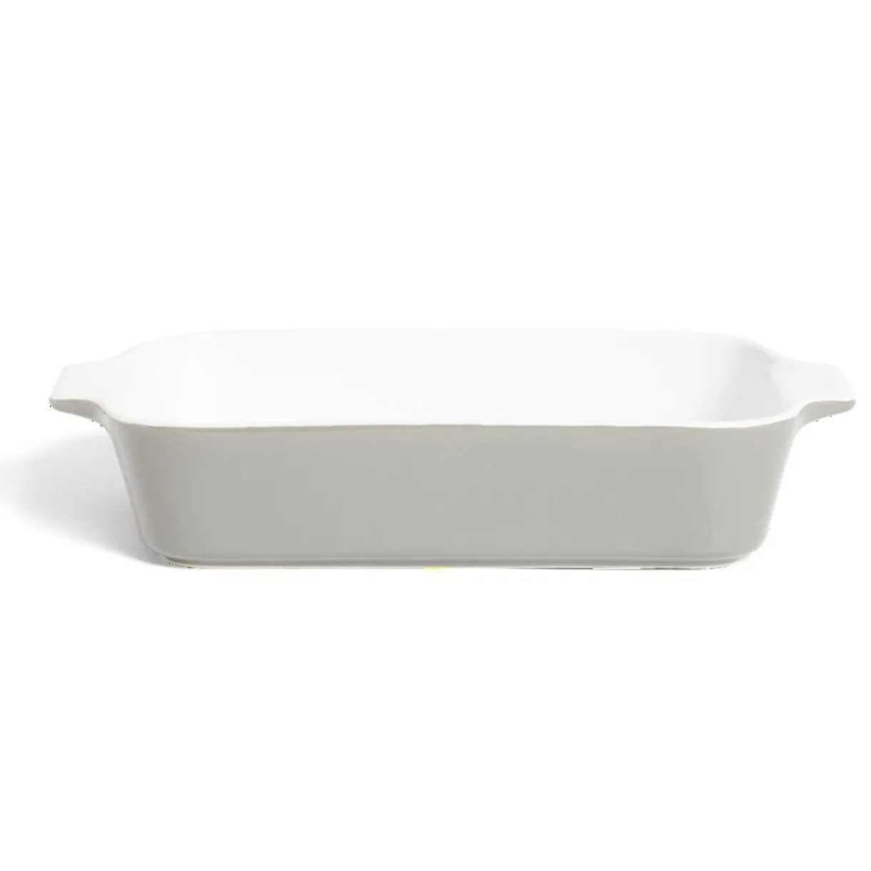 Gifi Plat à four en grès blanc et gris foncé 31x17xH6,2cm Hot