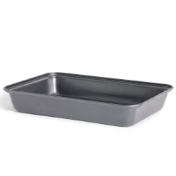 Gifi Plat à four en métal noir 30x20xH4,8cm