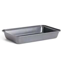 Gifi Plat à four en métal noir 30x20xH4,8cm