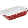 Gifi Plat à four rectangulaire rouge à pois blancs New
