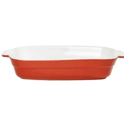Gifi Plat à four rectangulaire avec poignées rouge et blanc Discount
