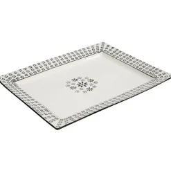 Gifi Plat à servir blanc et noir Jaya bohème Outlet