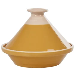 Gifi Plat à tajine en faïence jaune moutarde et blanc ivoire Online