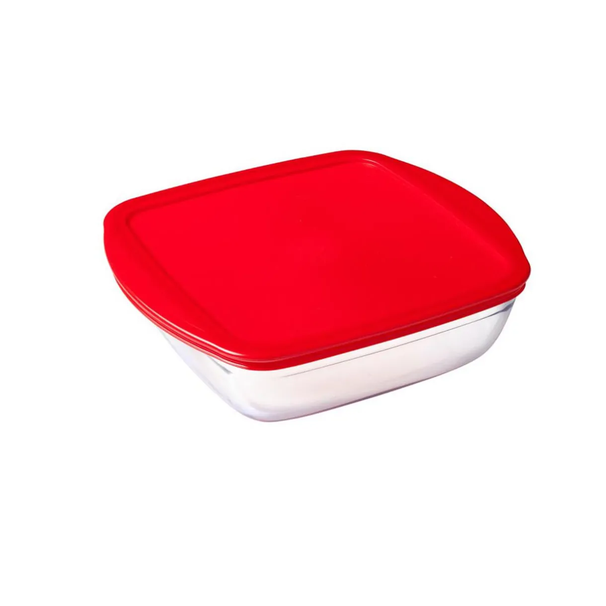Gifi Plat de cuisson carré en verre avec couvercle en plastique 1 L Outlet