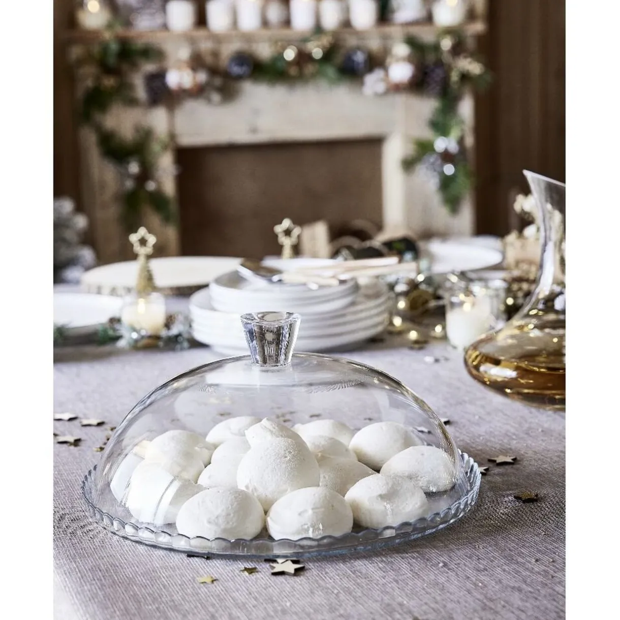 Gifi Plat de présentation avec cloche Ø32cm verre transparent